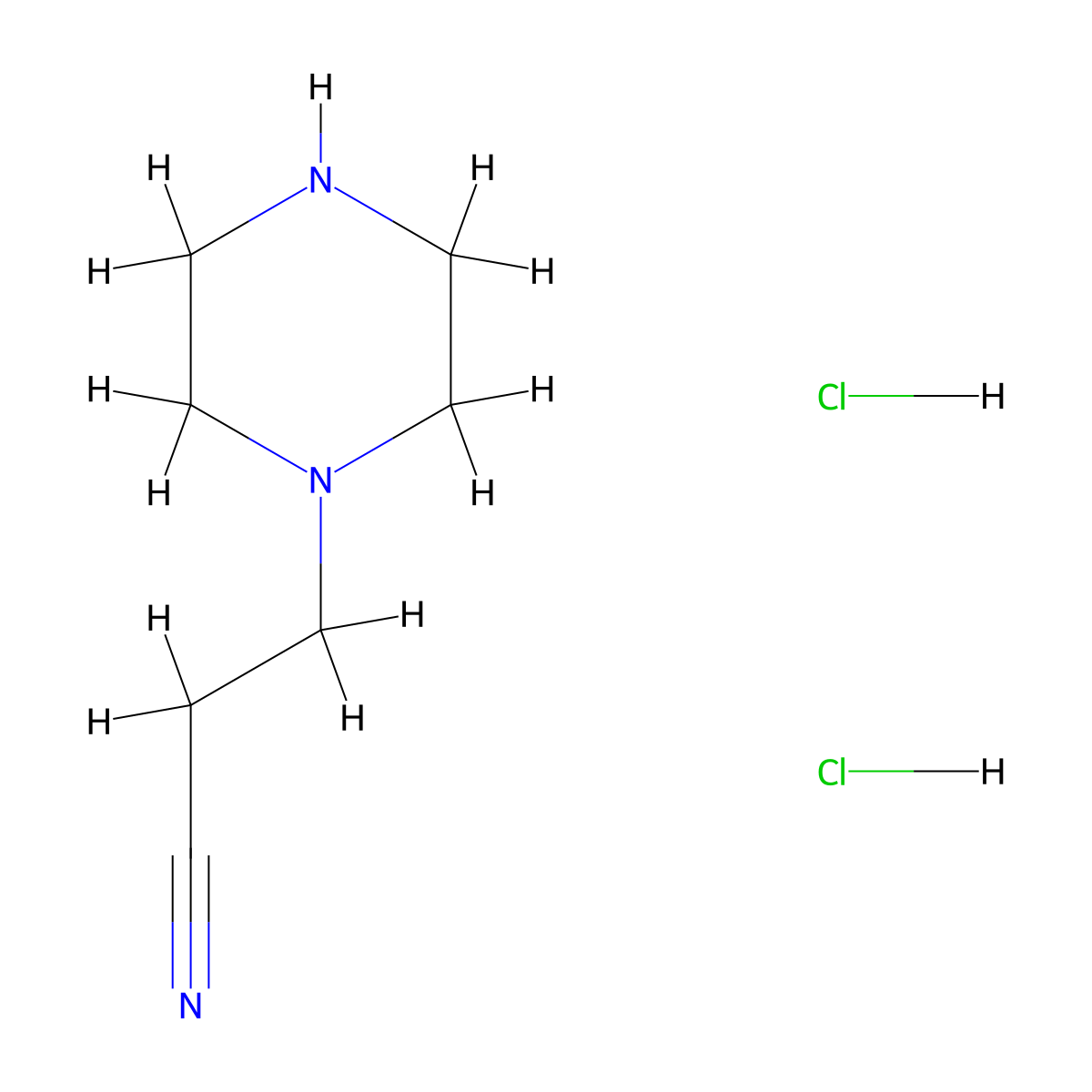 3-(Piperazin-1-yl)propanenitrile dihydrochloride molecular structure, CAS 1044707-28-9