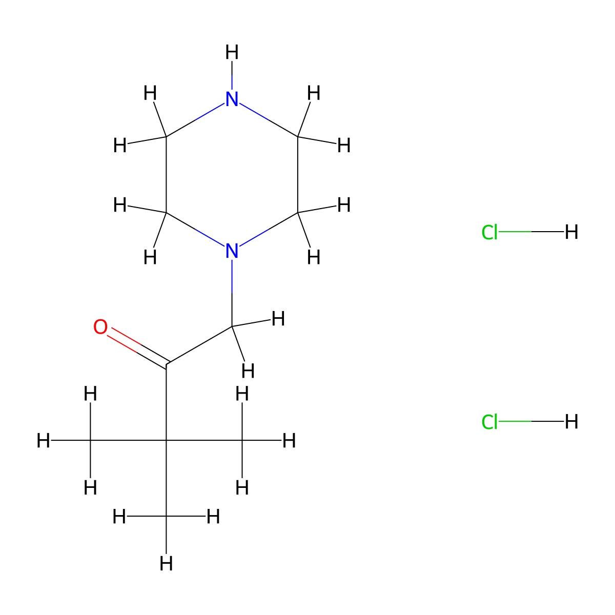 3,3-Dimethyl-1-(piperazin-1-yl)butan-2-one dihydrochloride molecular structure, CAS 1044707-37-0