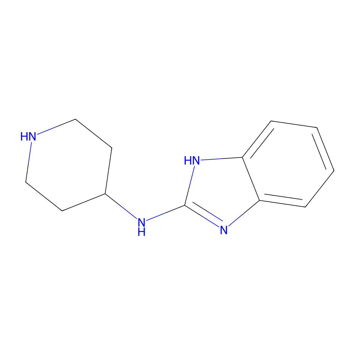 (1H-benzimidazol-2-yl)(piperidin-4-yl)amine molecular structure, CAS 104472-62-0