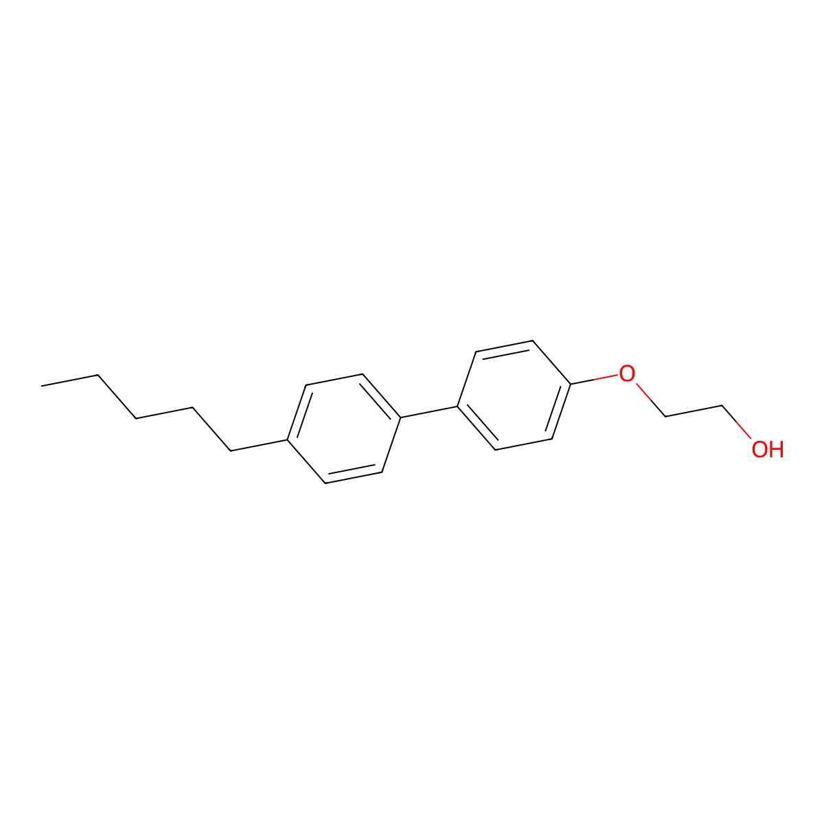2-(4'-Pentyl-biphenyl-4-yloxy)-ethanol molecular structure, CAS 104473-64-5