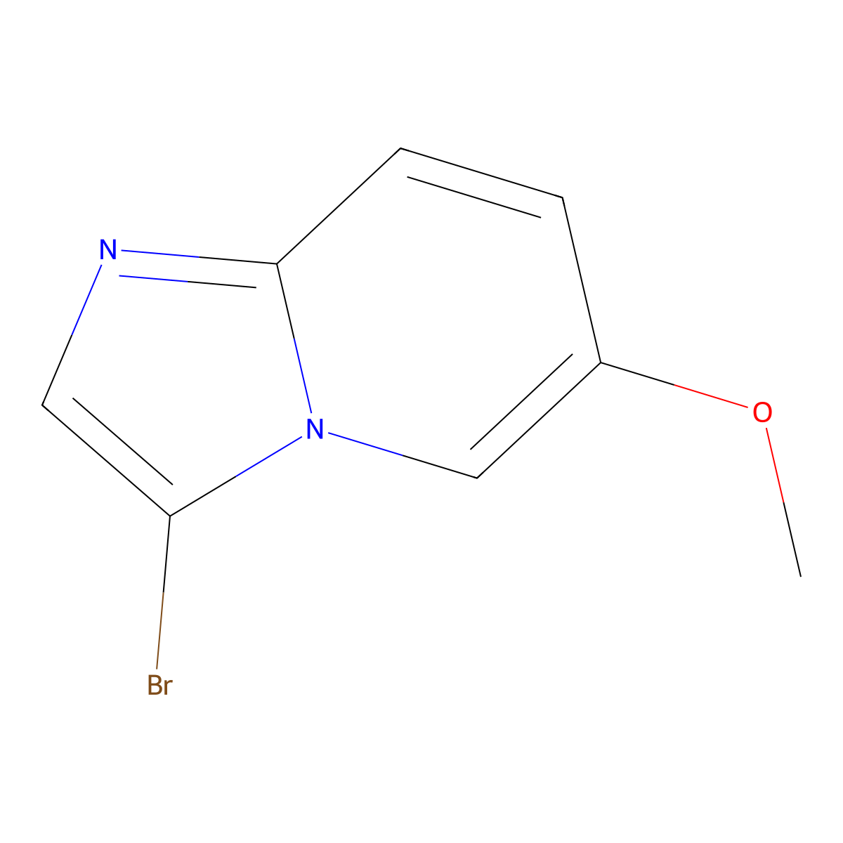 3-Bromo-6-methoxyimidazo[1,2-a]pyridine molecular structure, CAS 1044733-59-6