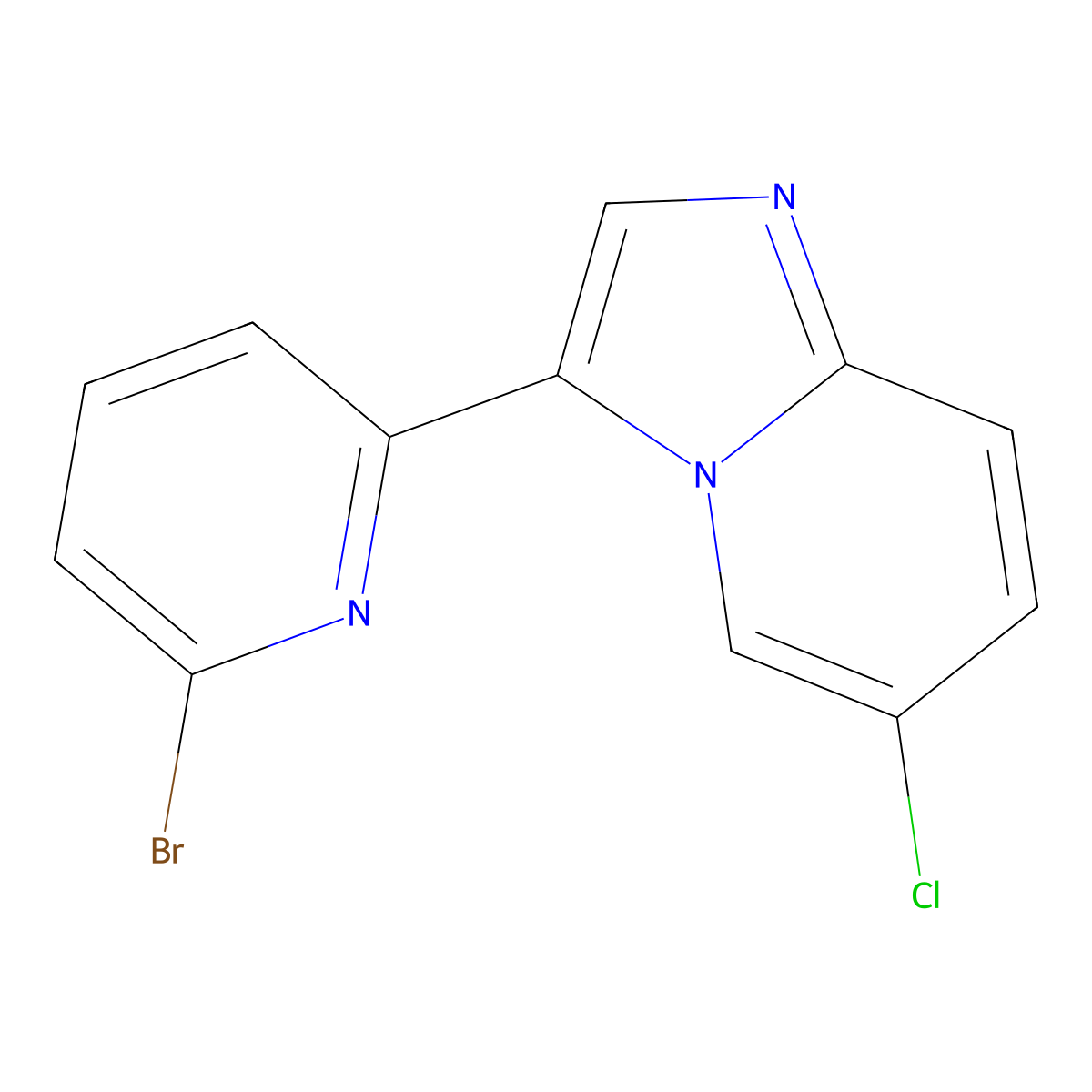 3-(6-Bromopyridin-2-yl)-6-chloroimidazo[1,2-a]pyridine molecular structure, CAS 1044733-65-4