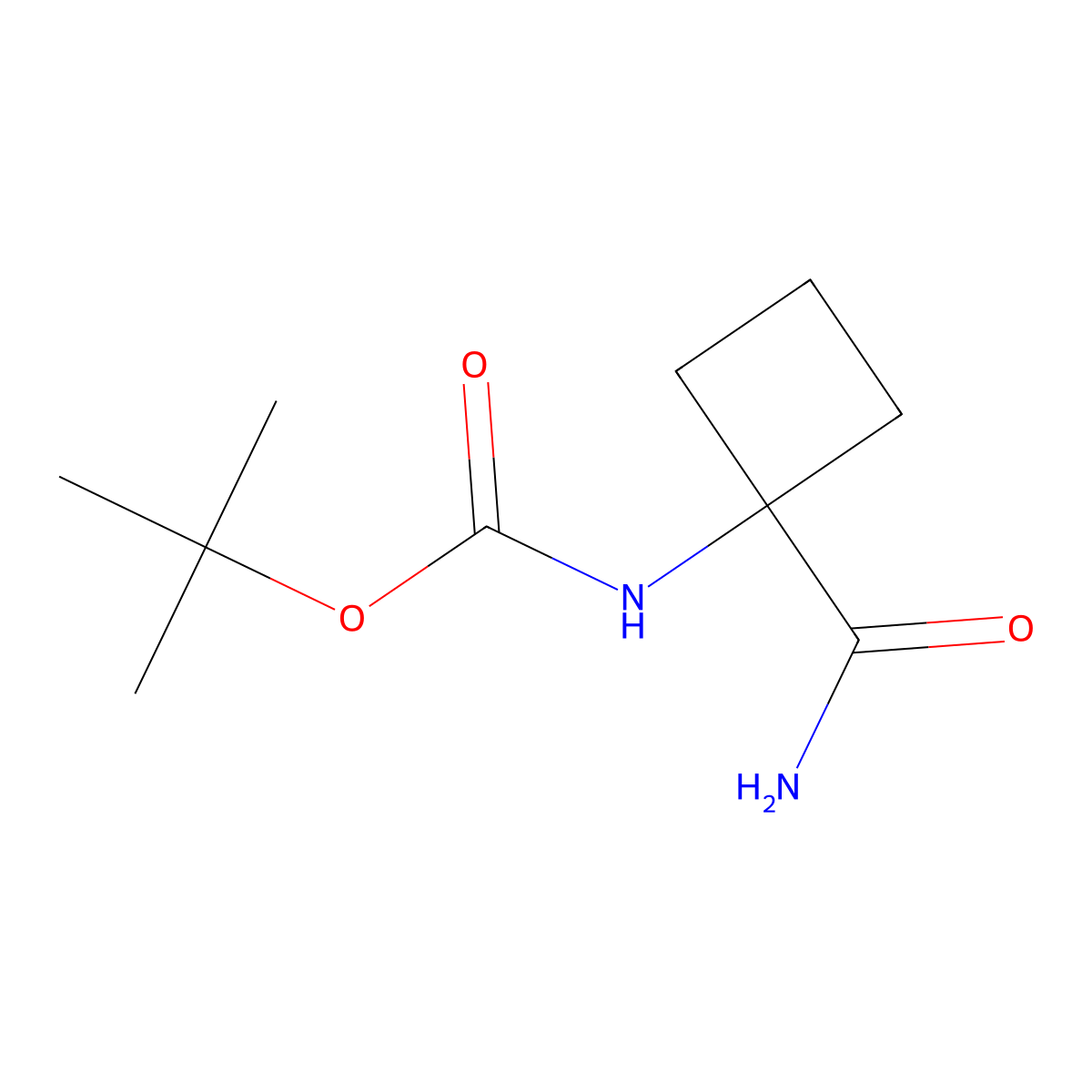 tert-Butyl (1-carbamoylcyclobutyl)carbamate molecular structure, CAS 1044756-34-4