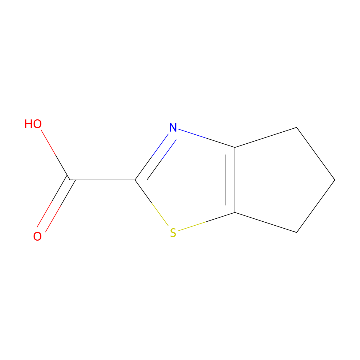 5,6-dihydro-4H-cyclopenta[d]thiazole-2-carboxylic acid molecular structure, CAS 1044756-79-7