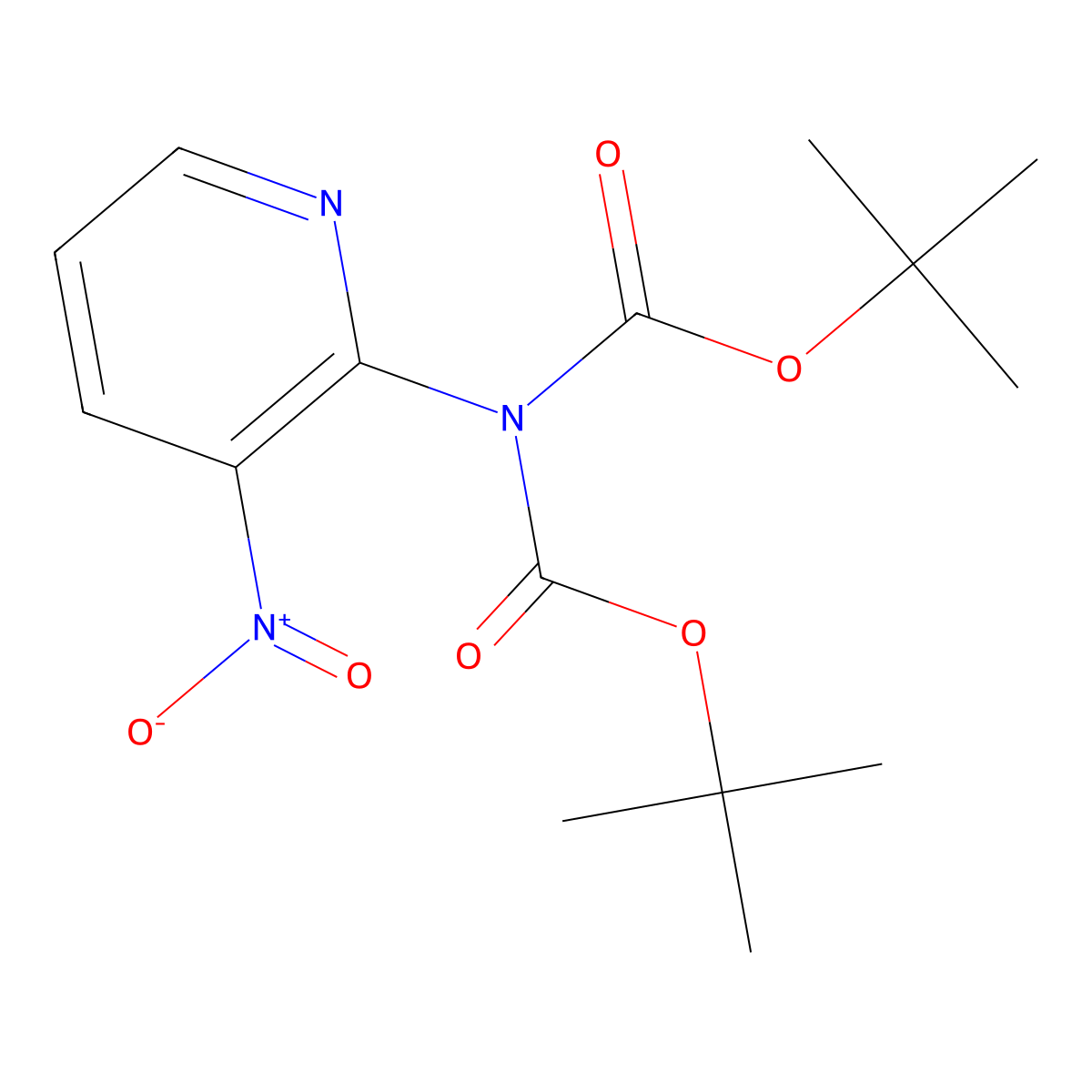 Imidodicarbonic acid, 2-(3-nitro-2-pyridinyl)-, 1,3-bis(1,1-dimethylethyl) ester molecular structure, CAS 1044758-23-7