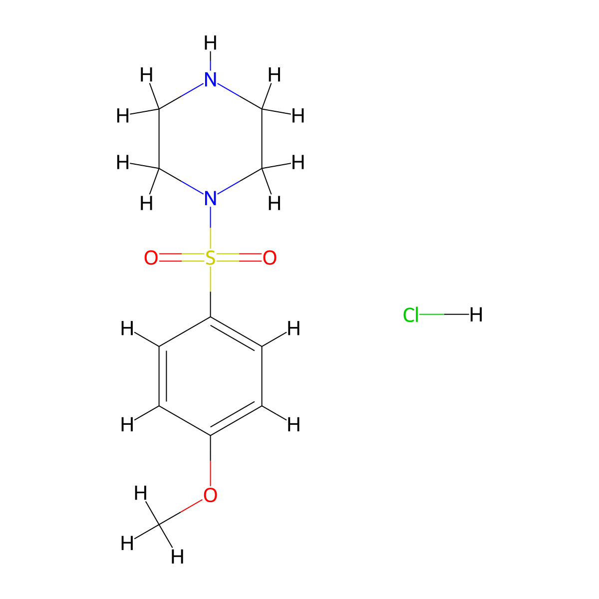 1-[(4-Methoxyphenyl)sulfonyl]piperazine hydrochloride molecular structure, CAS 1044761-18-3