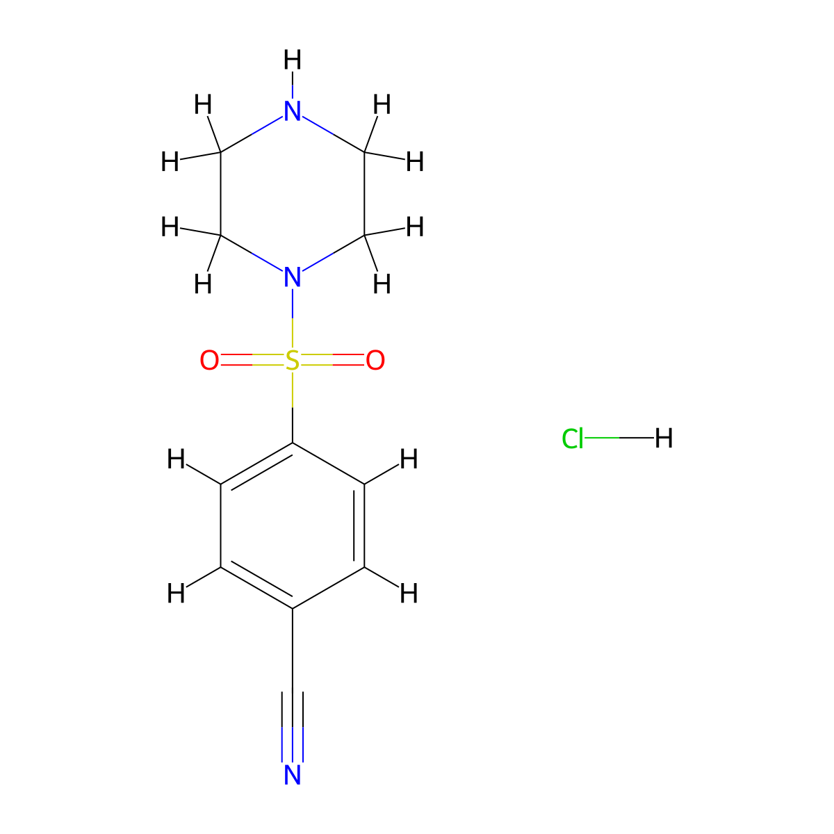 4-(Piperazine-1-sulfonyl)benzonitrile hydrochloride molecular structure, CAS 1044761-22-9