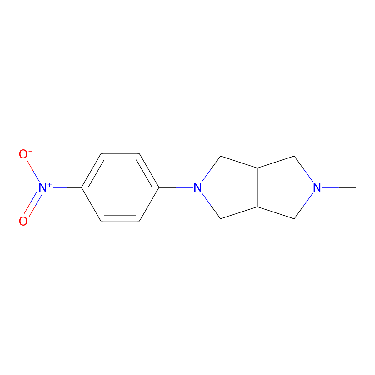 2-Methyl-5-(4-nitrophenyl)octahydropyrrolo[3,4-c]pyrrole molecular structure, CAS 1044764-13-7