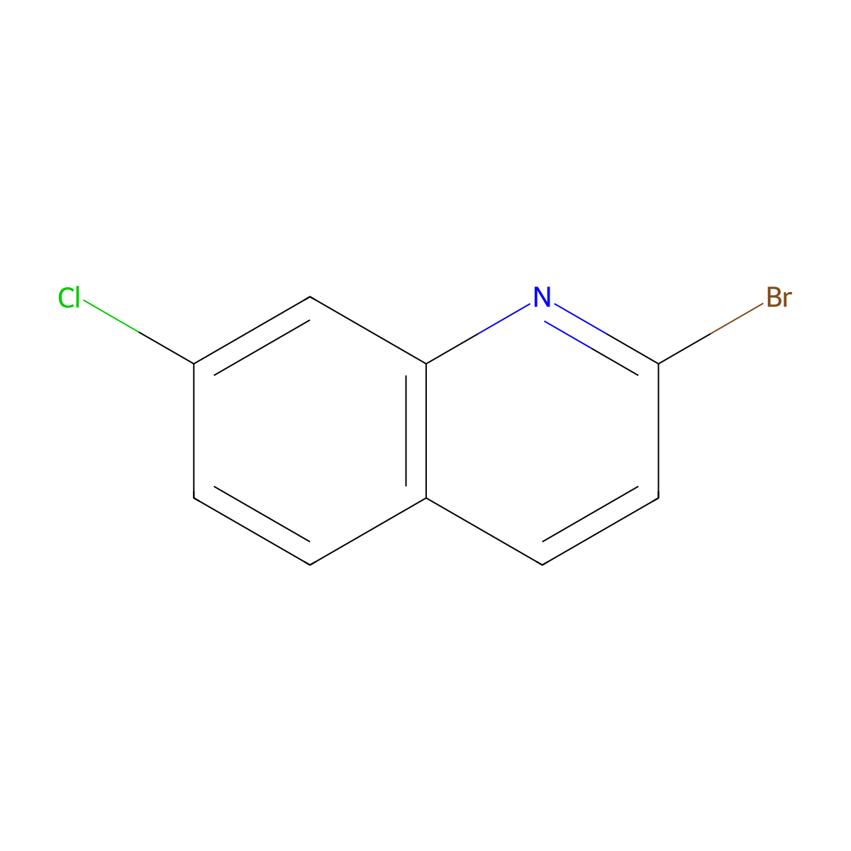 2-Bromo-7-chloroquinoline molecular structure, CAS 1044764-18-2