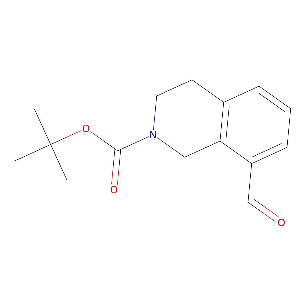 Tert-butyl8-formyl-1,2,3,4-tetrahydroisoquinoline-2-carboxylate molecular structure, CAS 1044764-68-2