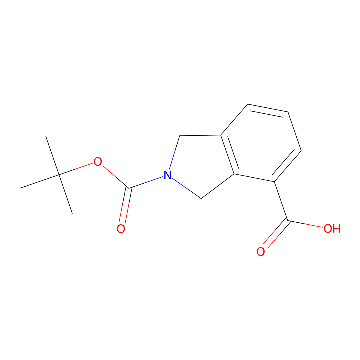 2-[(tert-butoxy)carbonyl]-2,3-dihydro-1H-isoindole-4-carboxylic acid molecular structure, CAS 1044764-69-3