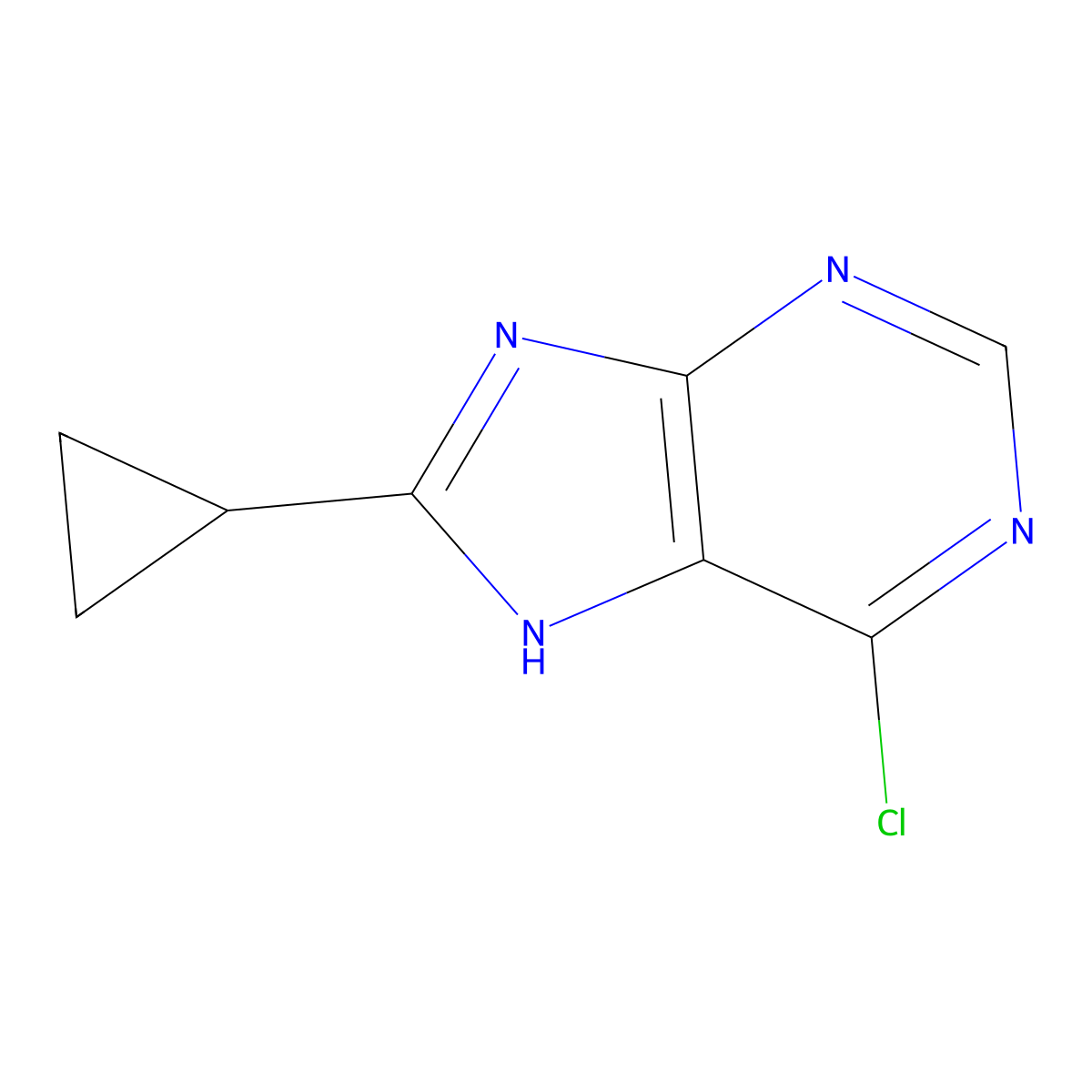 6-Chloro-8-cyclopropyl-9H-purine molecular structure, CAS 1044764-94-4