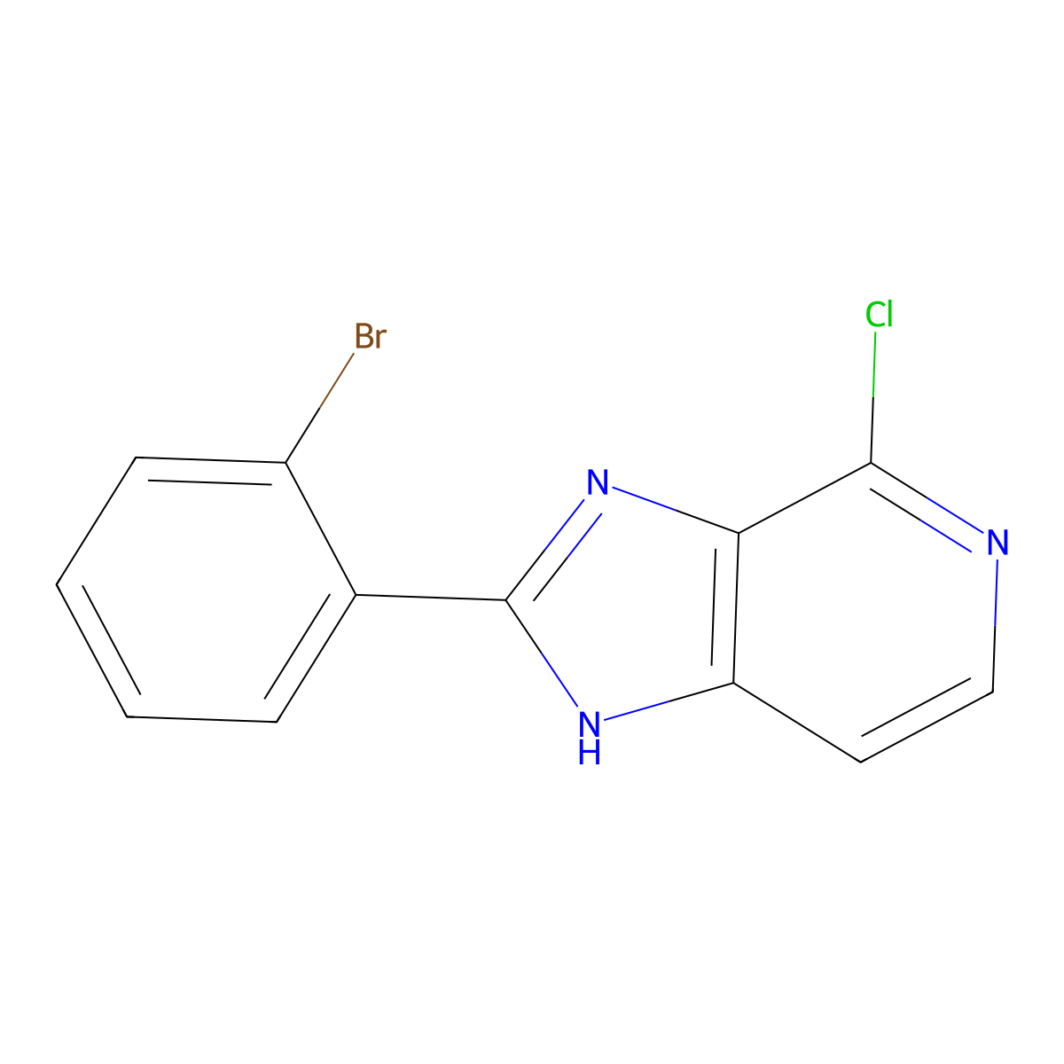 2-(2-bromophenyl)-4-chloro-1H-imidazo[4,5-c]pyridine molecular structure, CAS 1044765-07-2