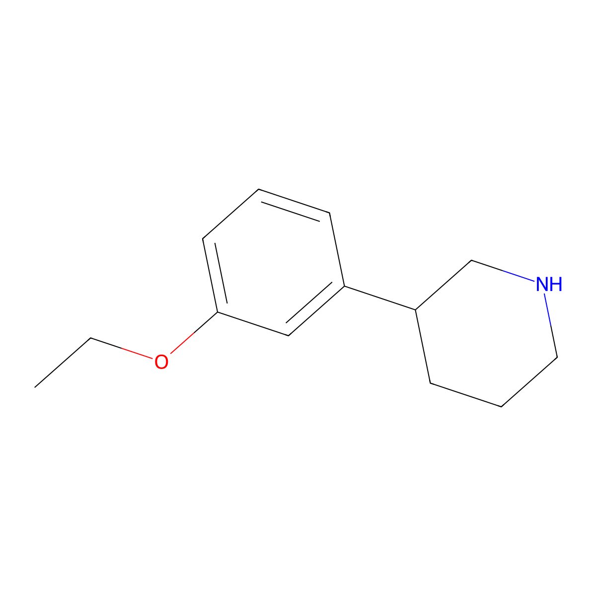 3-(3-Ethoxyphenyl)piperidine molecular structure, CAS 1044765-30-1