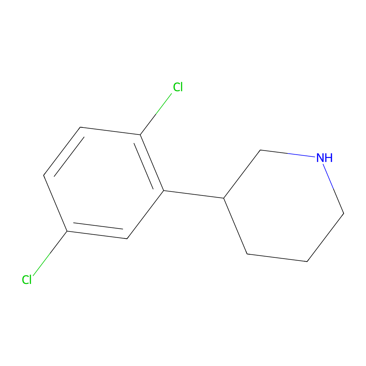 3-(2,5-Dichlorophenyl)piperidine molecular structure, CAS 1044765-39-0