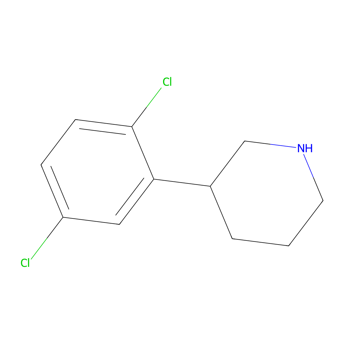 3-(2,5-Dichlorophenyl)piperidine molecular structure, CAS 1044765-39-0