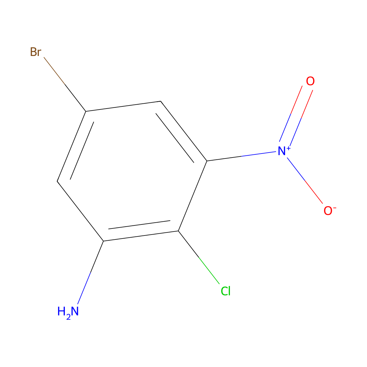 5-Bromo-2-chloro-3-nitroaniline molecular structure, CAS 1044766-34-8