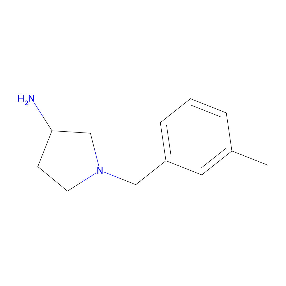 1-[(3-Methylphenyl)methyl]pyrrolidin-3-amine molecular structure, CAS 1044766-78-0