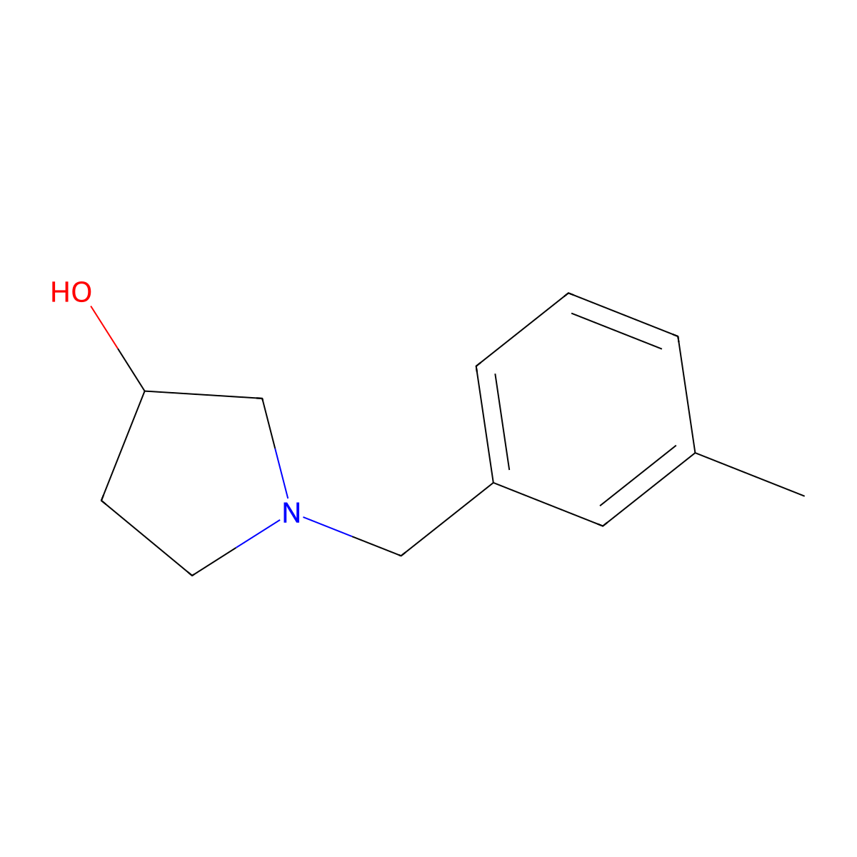 1-[(3-Methylphenyl)methyl]pyrrolidin-3-ol molecular structure, CAS 1044766-79-1