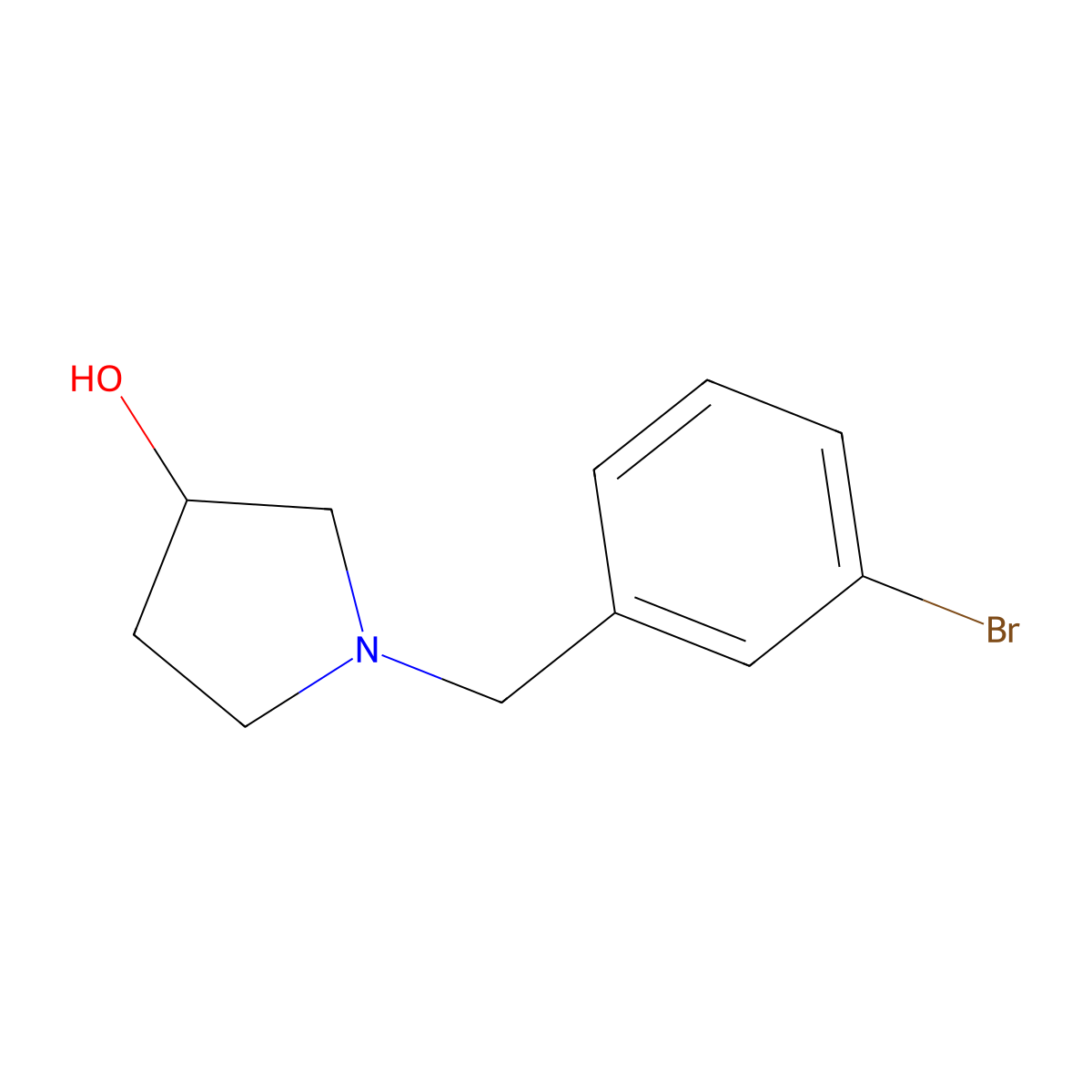 1-[(3-Bromophenyl)methyl]pyrrolidin-3-ol molecular structure, CAS 1044766-83-7