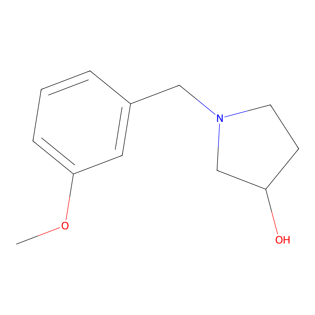 1-(3-Methoxybenzyl)pyrrolidin-3-ol molecular structure, CAS 1044766-85-9