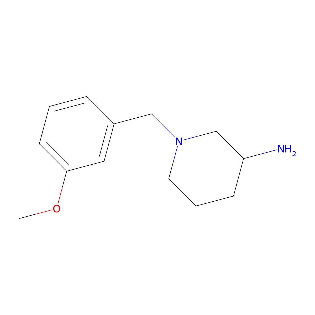 1-[(3-Methoxyphenyl)methyl]-3-piperidinamine molecular structure, CAS 1044766-86-0