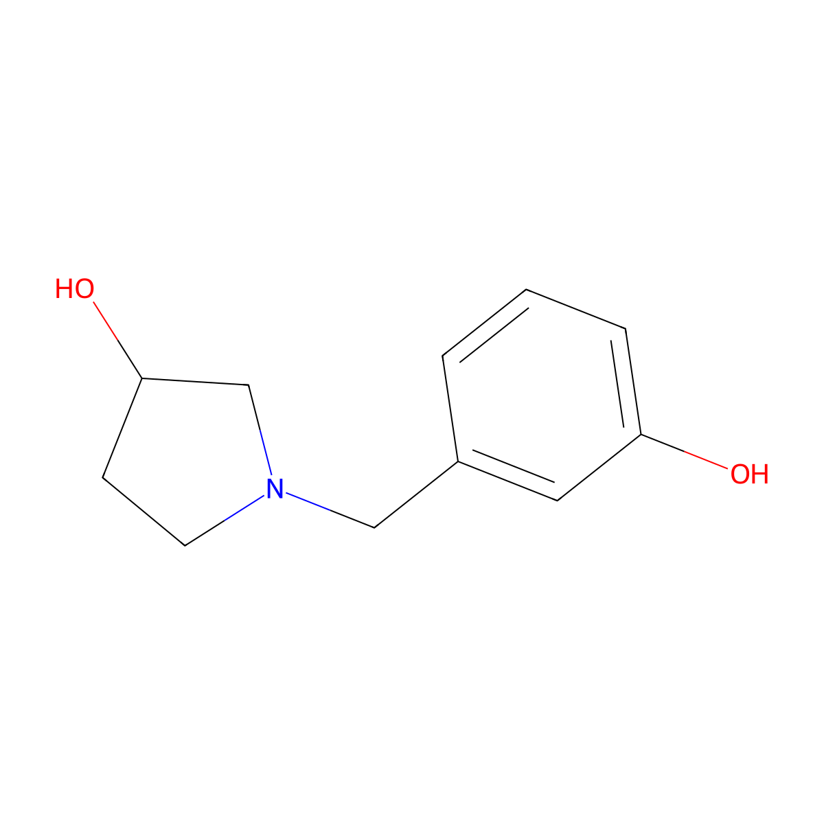 1-[(3-Hydroxyphenyl)methyl]pyrrolidin-3-ol molecular structure, CAS 1044766-88-2