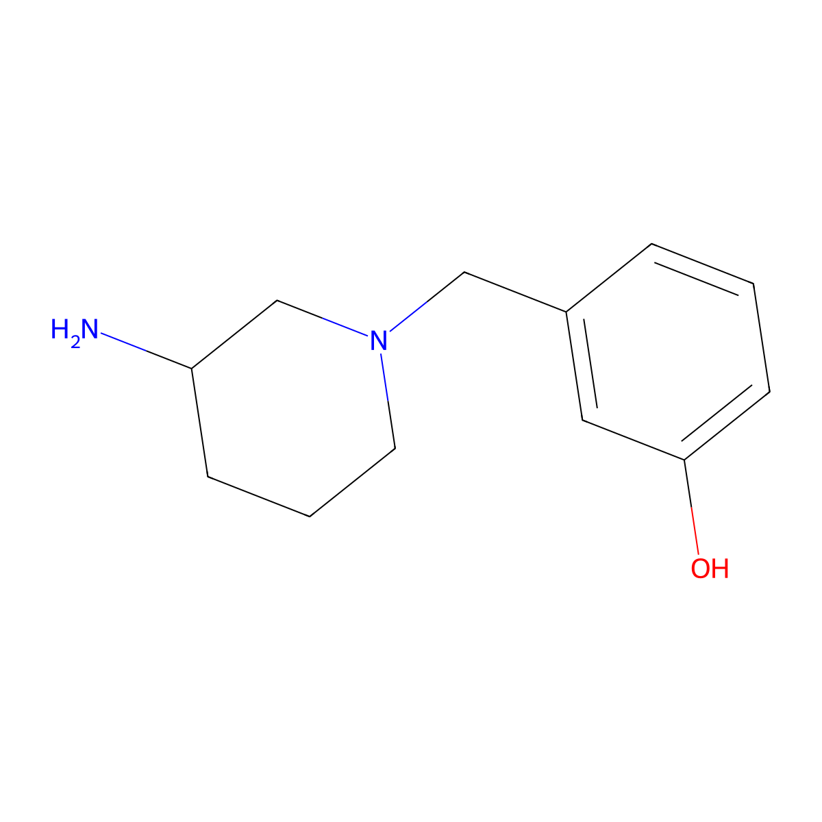 3-[(3-Aminopiperidin-1-yl)methyl]phenol molecular structure, CAS 1044766-89-3