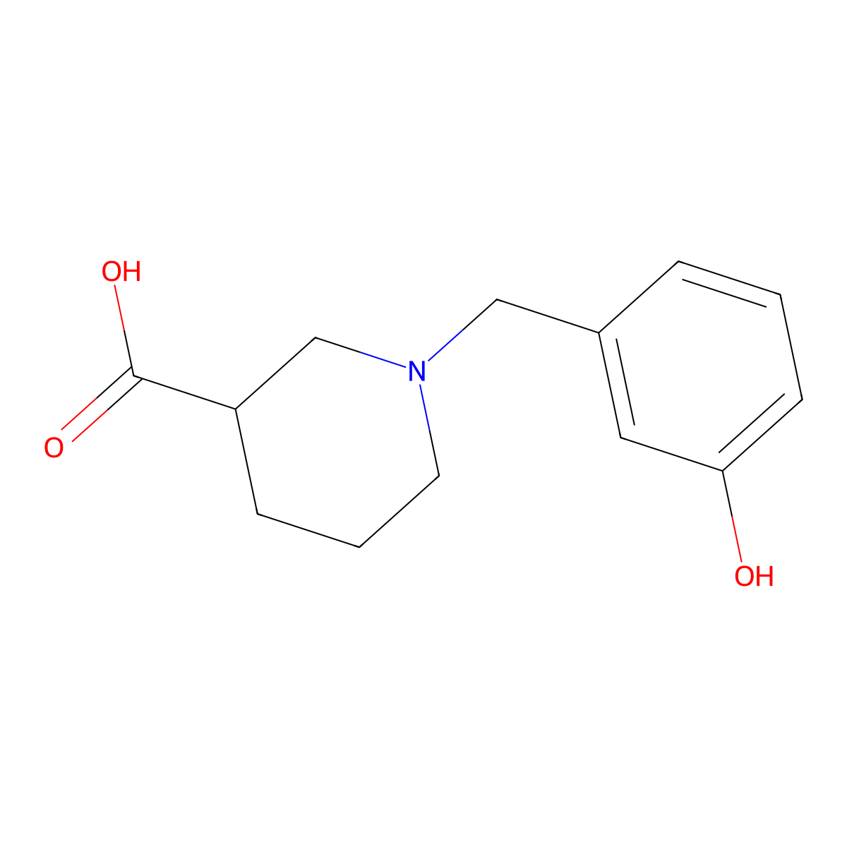 1-(3-Hydroxybenzyl)piperidine-3-carboxylic acid molecular structure, CAS 1044766-91-7
