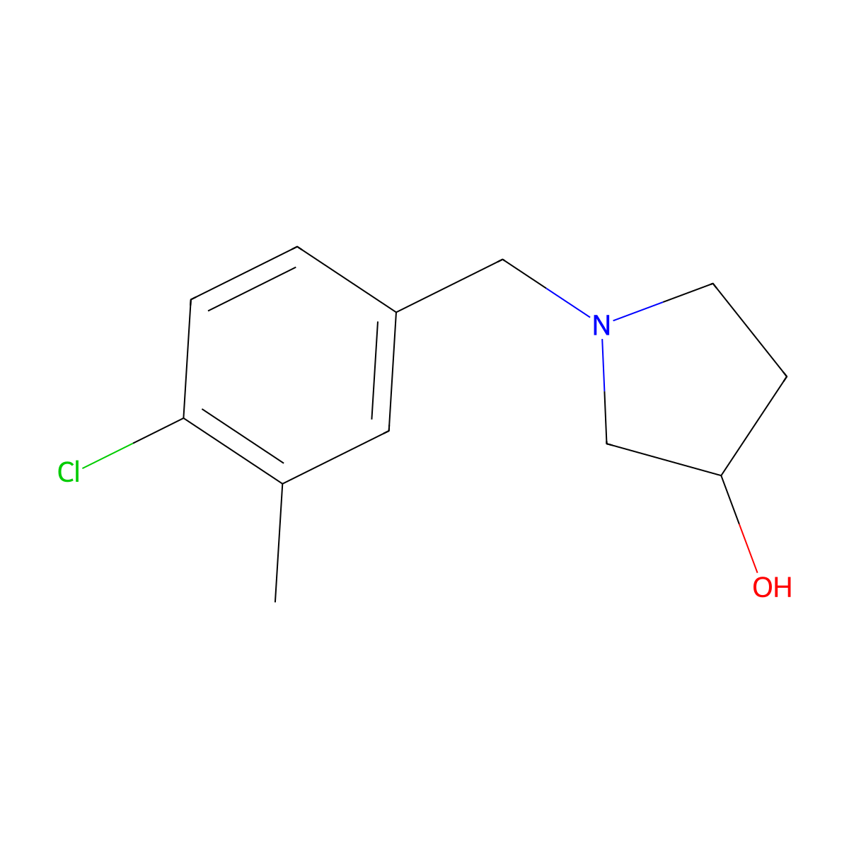 1-(4-Chloro-3-methylbenzyl)pyrrolidin-3-ol molecular structure, CAS 1044767-08-9