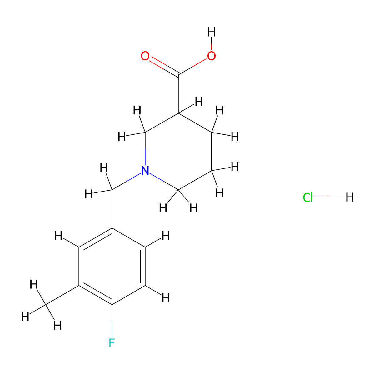 1-(4-Fluoro-3-methylbenzyl)piperidine-3-carboxylic acid hydrochloride molecular structure, CAS 1044767-23-8