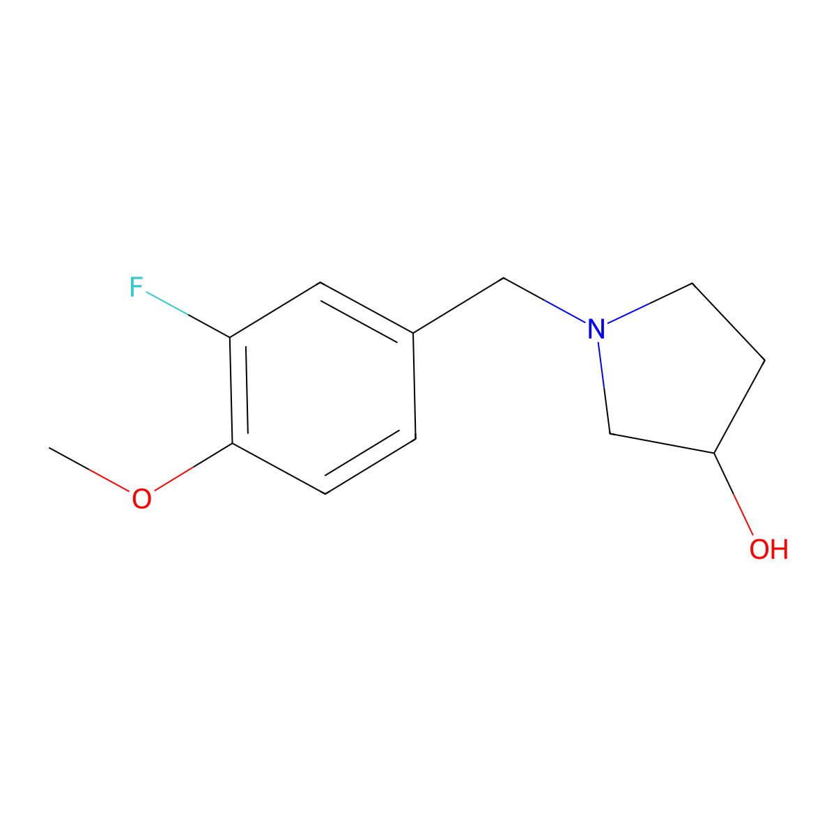 1-[(3-Fluoro-4-methoxyphenyl)methyl]pyrrolidin-3-ol molecular structure, CAS 1044767-37-4