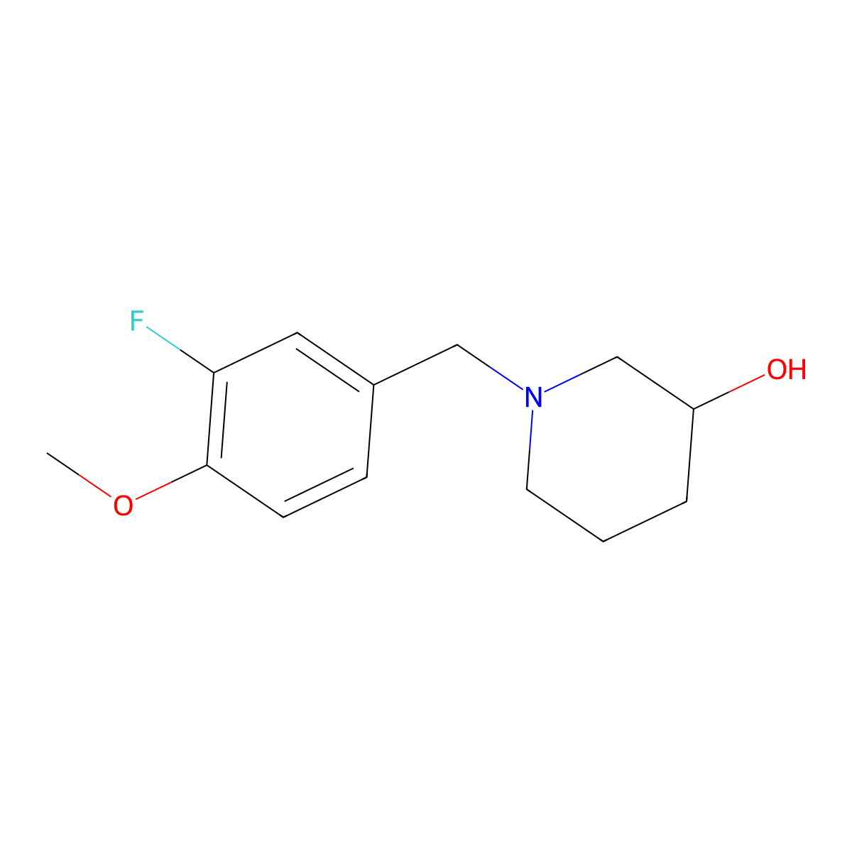 1-(3-Fluoro-4-methoxybenzyl)piperidin-3-ol molecular structure, CAS 1044767-39-6