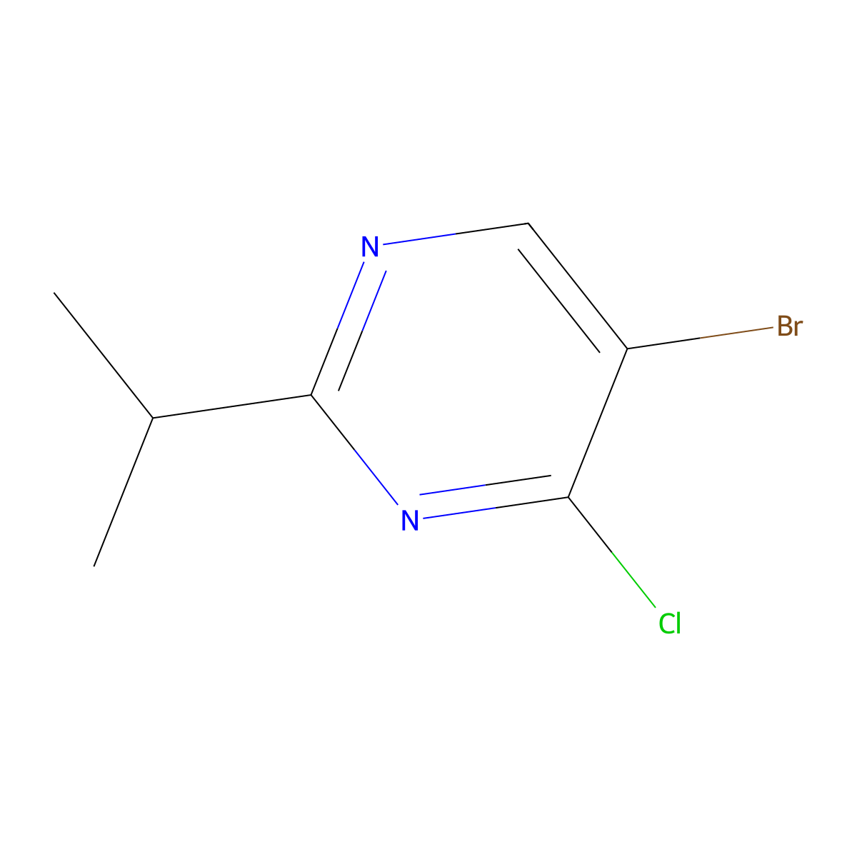 5-Bromo-4-chloro-2-isopropylpyrimidine molecular structure, CAS 1044767-89-6