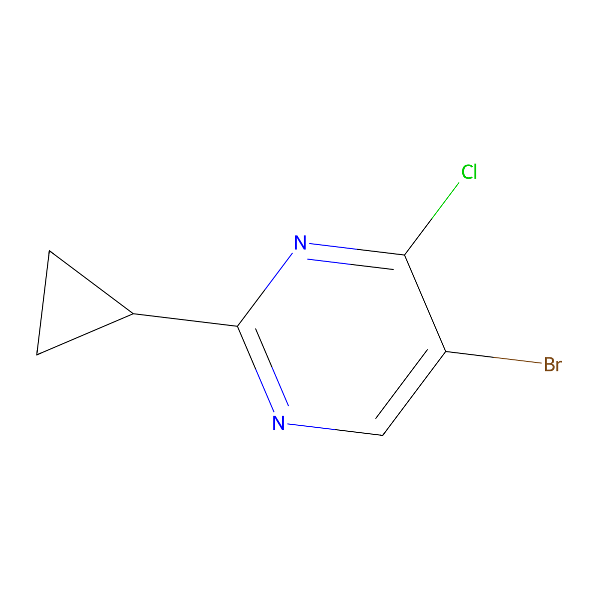 5-Bromo-4-chloro-2-cyclopropylpyrimidine molecular structure, CAS 1044767-90-9