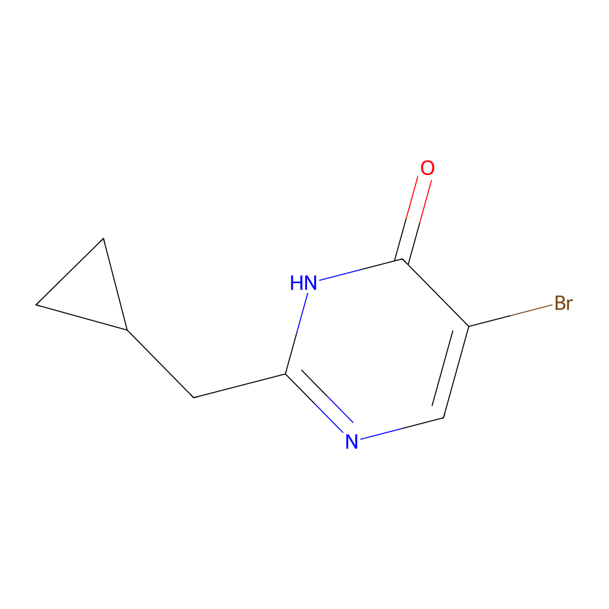 5-Bromo-2-(cyclopropylmethyl)pyrimidin-4-OL molecular structure, CAS 1044767-92-1