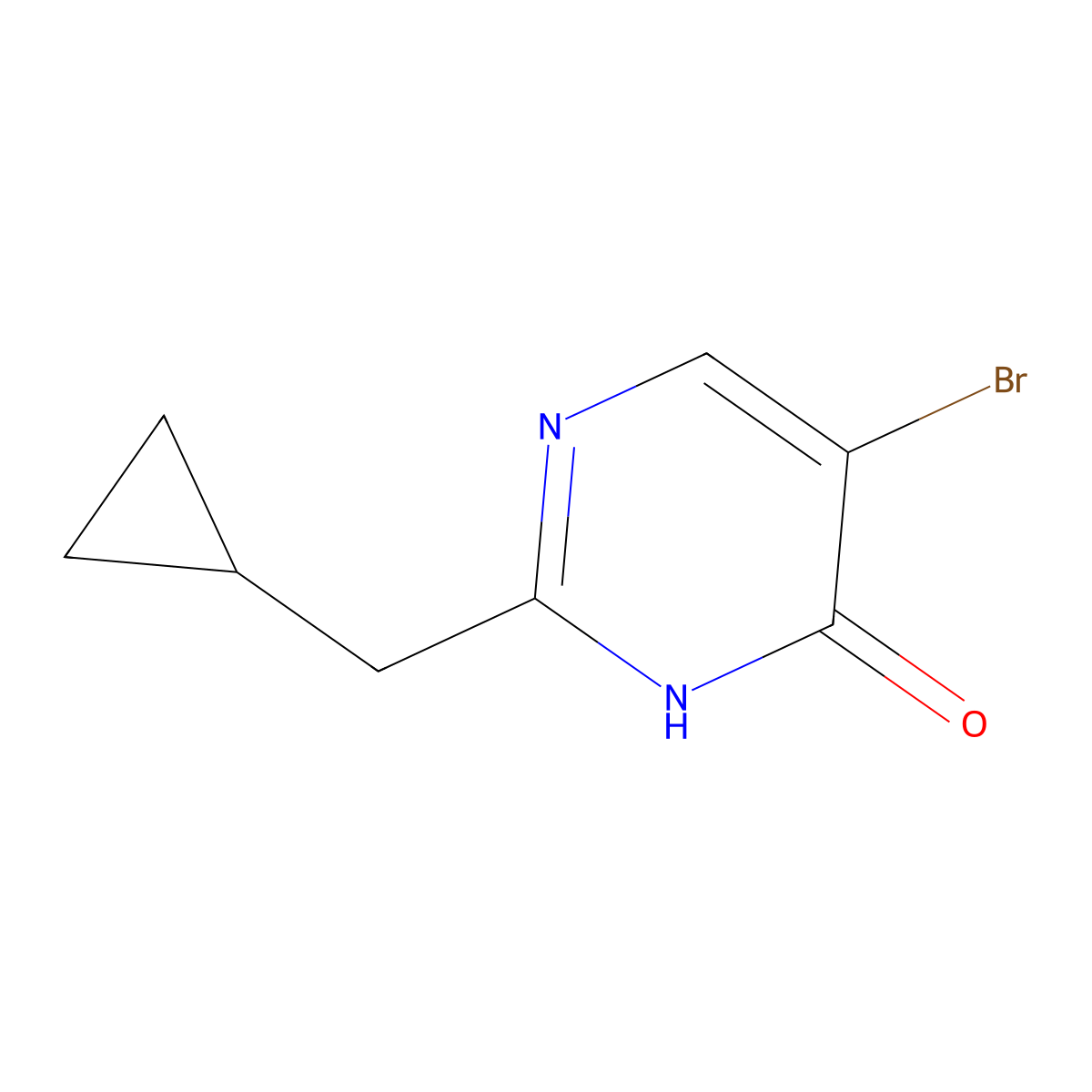 5-Bromo-2-(cyclopropylmethyl)pyrimidin-4-OL molecular structure, CAS 1044767-92-1