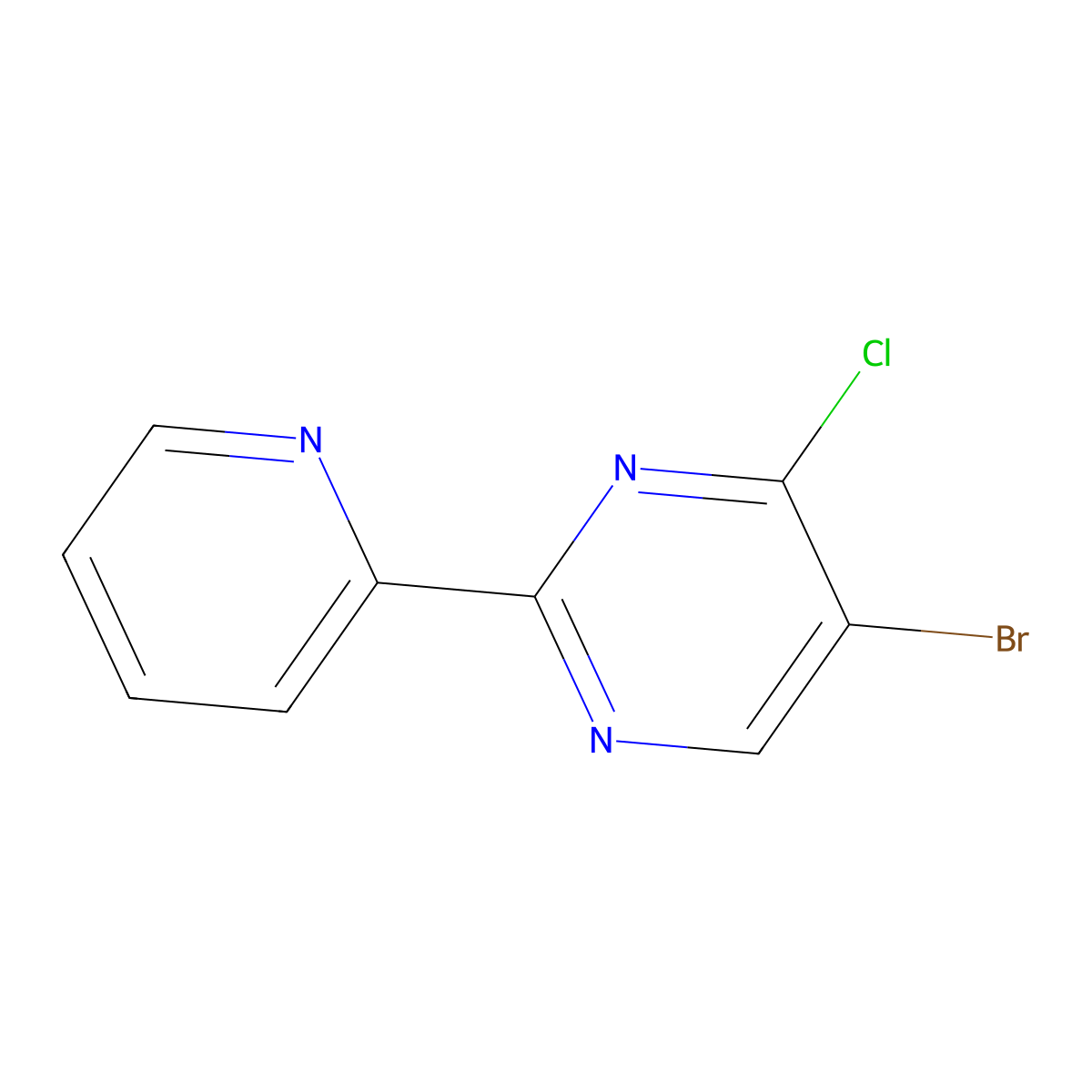 5-Bromo-4-chloro-2-(pyridin-2-yl)pyrimidine molecular structure, CAS 1044767-94-3