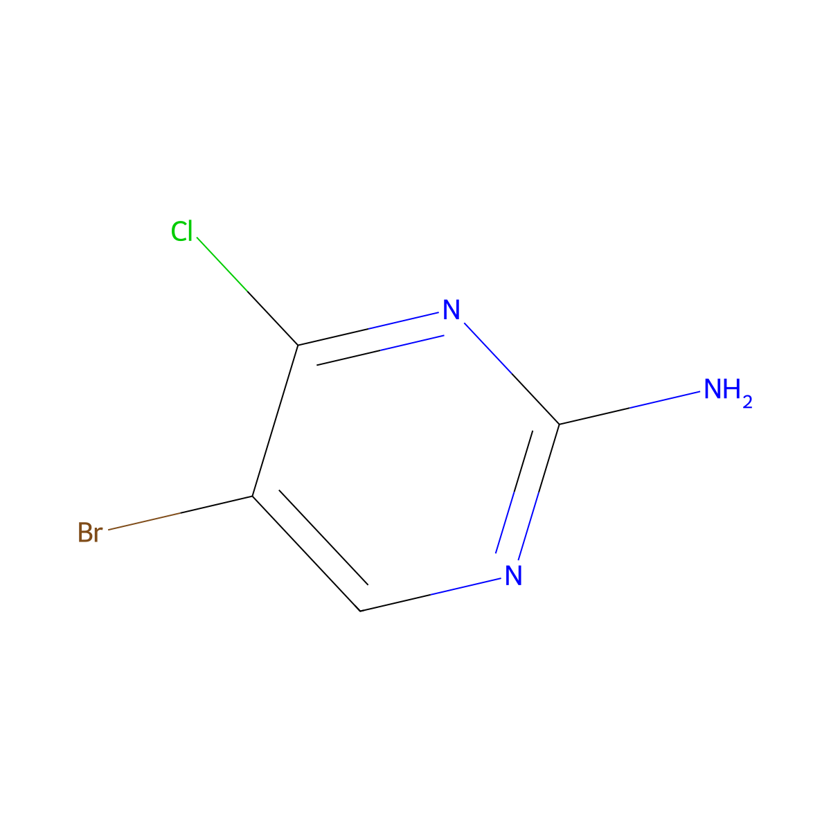 5-Bromo-4-chloropyrimidin-2-amine molecular structure, CAS 1044767-99-8