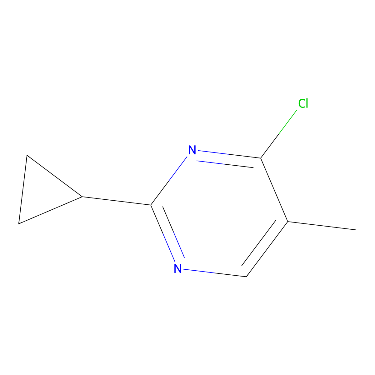 4-Chloro-2-cyclopropyl-5-methylpyrimidine molecular structure, CAS 1044768-19-5