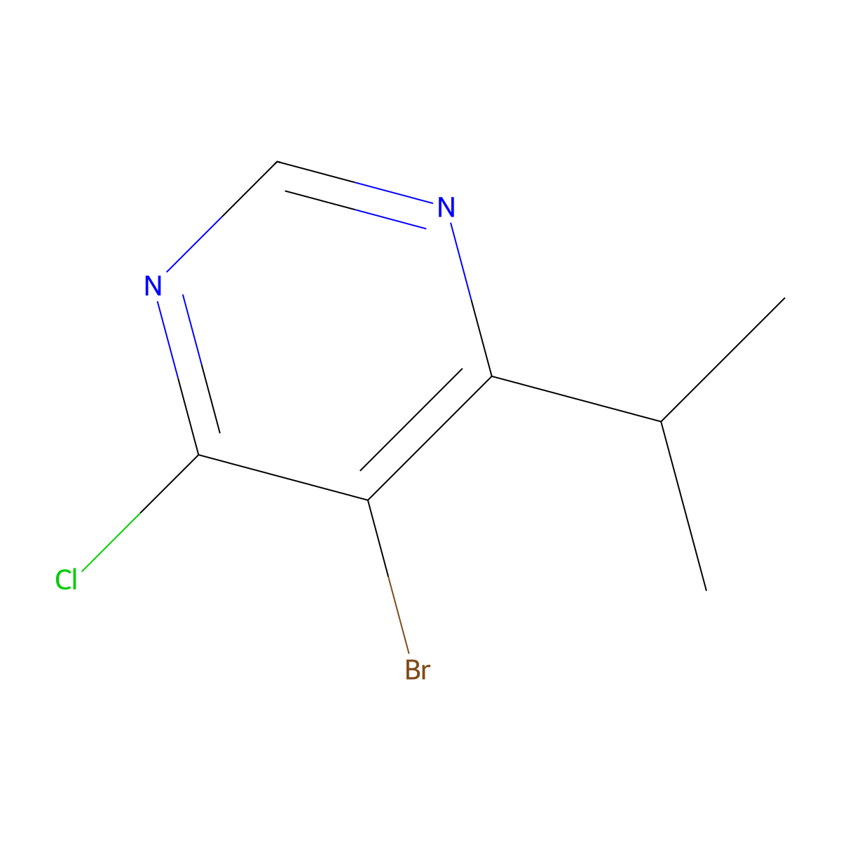 5-Bromo-4-chloro-6-(propan-2-yl)pyrimidine molecular structure, CAS 1044768-52-6