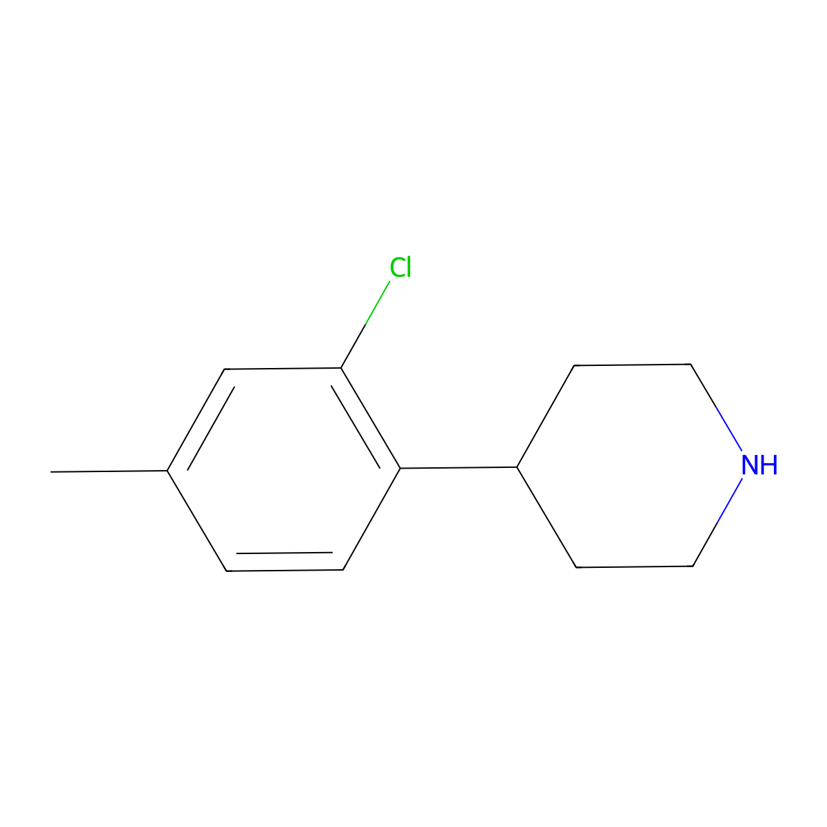 4-(2-Chloro-4-methylphenyl)piperidine molecular structure, CAS 1044768-70-8