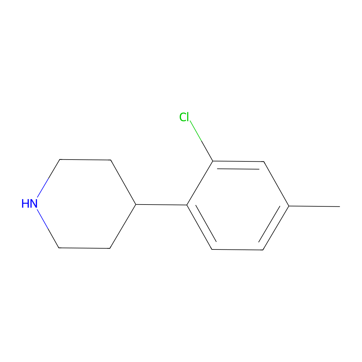 4-(2-Chloro-4-methylphenyl)piperidine molecular structure, CAS 1044768-70-8