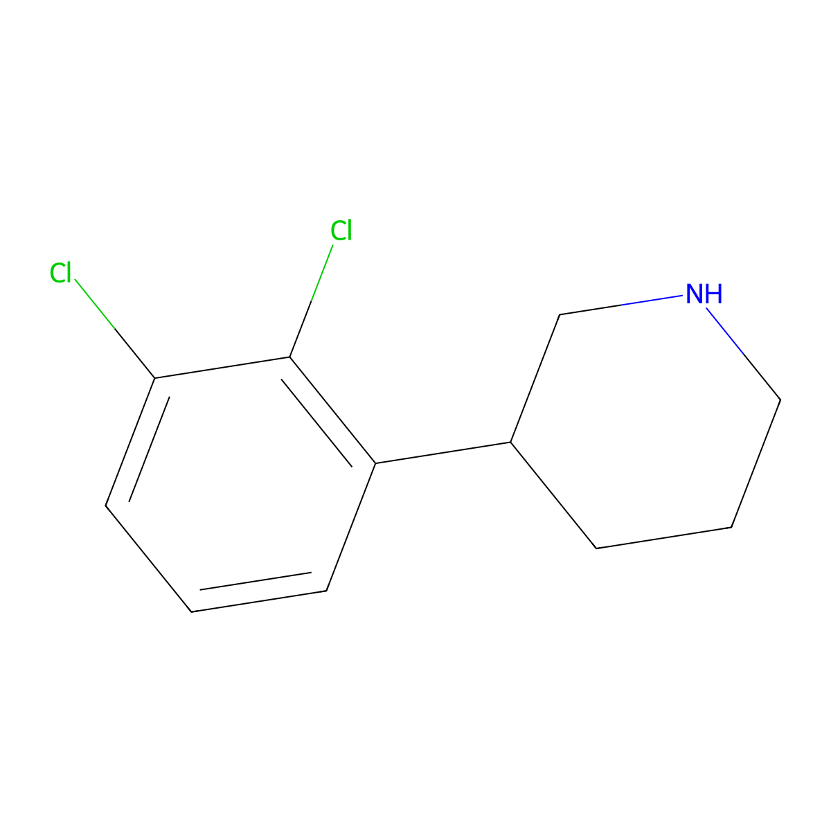 3-(2,3-Dichlorophenyl)piperidine molecular structure, CAS 1044768-73-1