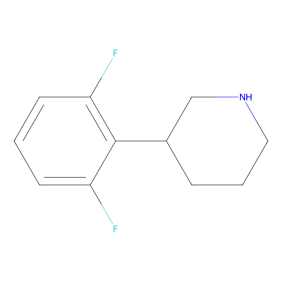3-(2,6-Difluorophenyl)piperidine molecular structure, CAS 1044768-77-5