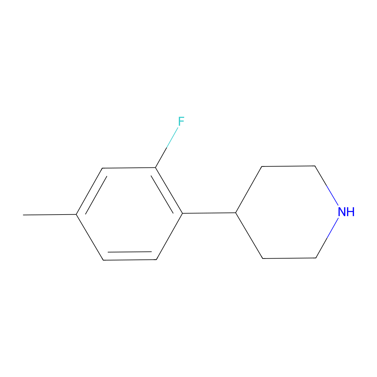 4-(2-Fluoro-4-methylphenyl)piperidine molecular structure, CAS 1044768-83-3
