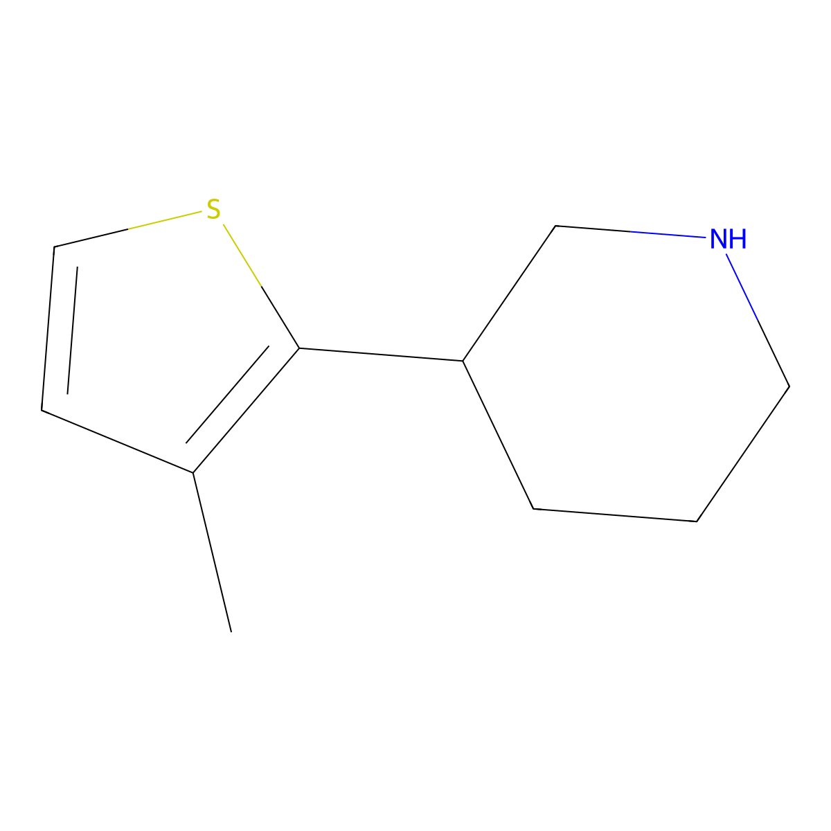 3-(3-Methylthiophen-2-yl)piperidine molecular structure, CAS 1044768-87-7