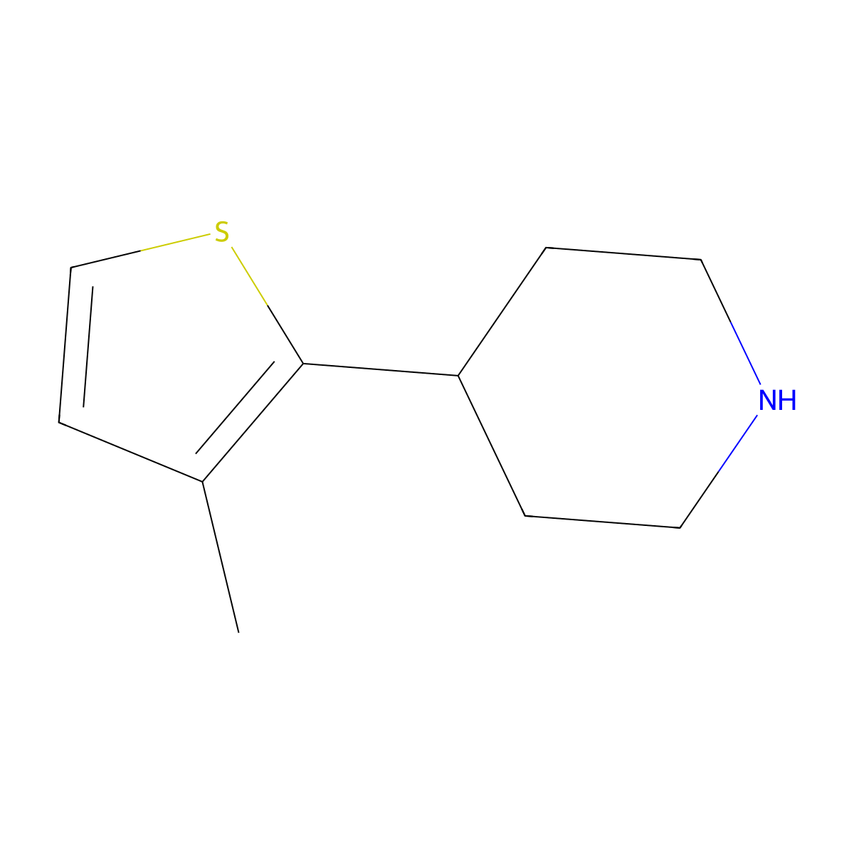 4-(3-Methylthiophen-2-yl)piperidine molecular structure, CAS 1044768-88-8