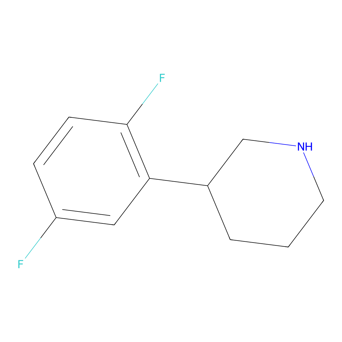 3-(2,5-Difluorophenyl)piperidine molecular structure, CAS 1044768-90-2