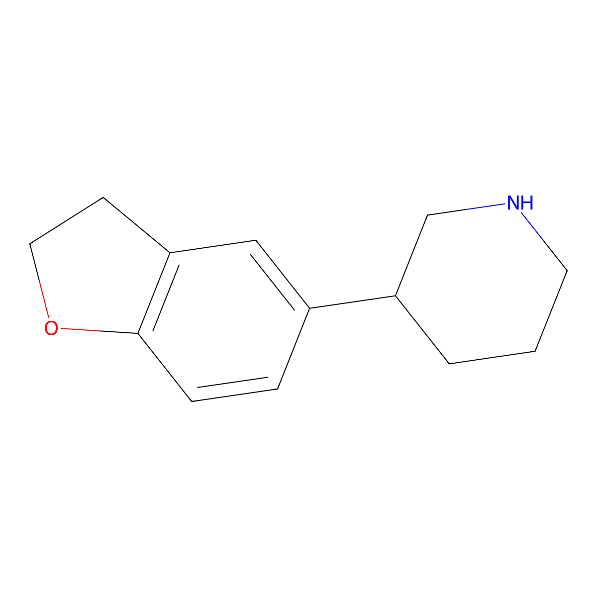 3-(2,3-Dihydro-1-benzofuran-5-yl)piperidine molecular structure, CAS 1044768-97-9